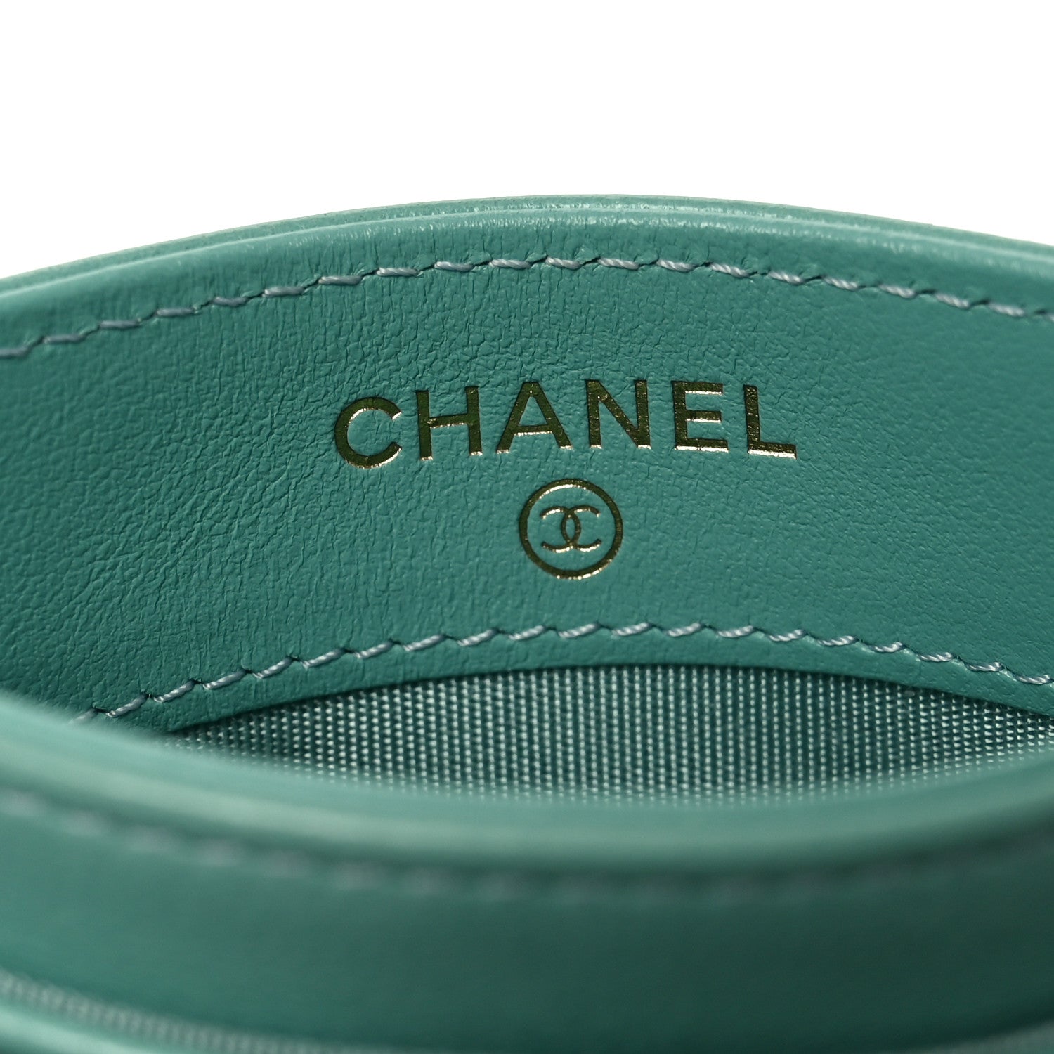Chanel Lambskin Quilted Chanel 19 Card Holder Green 6 of 9