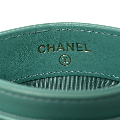 Chanel Lambskin Quilted Chanel 19 Card Holder Green 6 of 9