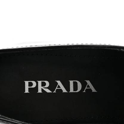 Prada Metal Triangle Logo Double Chocolate Loafers 38 Black 8 of 9