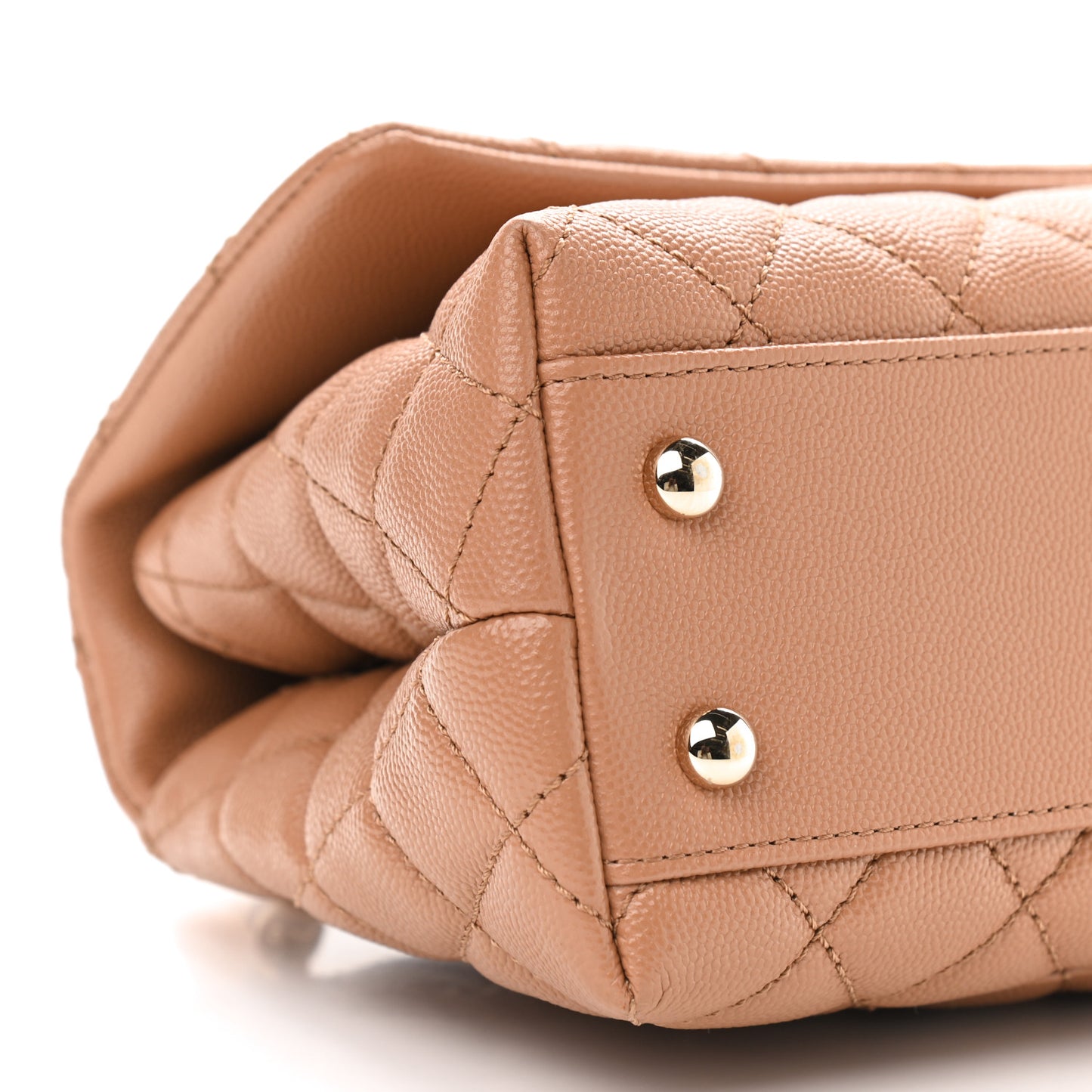Caviar Quilted Lizard Embossed Mini Coco Handle Flap Brown