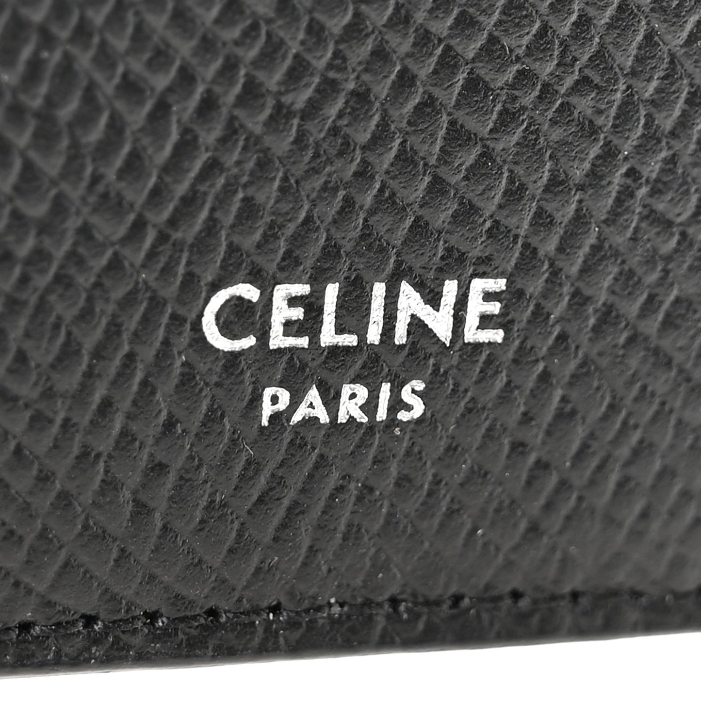 Grained Calfskin Zipped Card Holder Black
