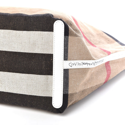 Burberry Coated Canvas Mega Check Sketchbook Large Reversible Doodle Tote White 12 of 12
