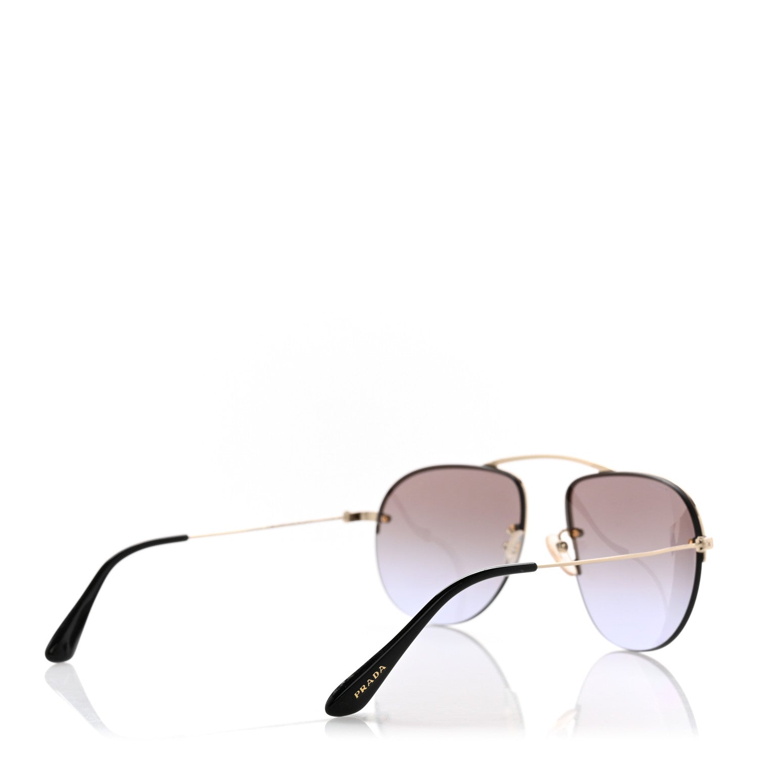 Prada Metal Round Sunglasses SPR 58O Black 4 of 8