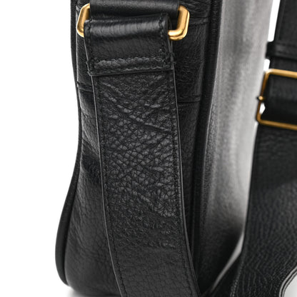 Gucci Grained Calfskin Logo Messenger Bag Black 12 of 13