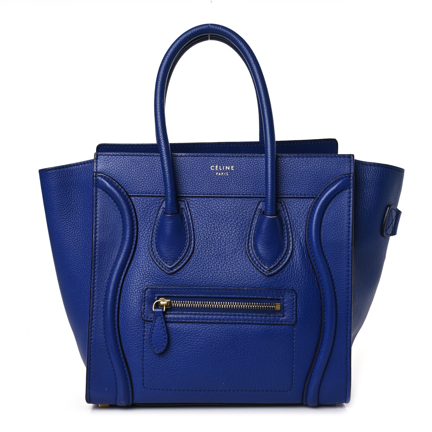 Celine Drummed Calfskin Micro Luggage Indigo 1 of 11