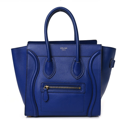 Celine Drummed Calfskin Micro Luggage Indigo 1 of 11