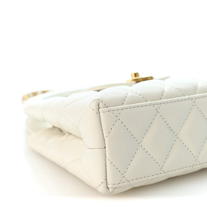 Chanel Shiny Aged Calfskin Quilted Nano Kelly Shopper White 8 of 9