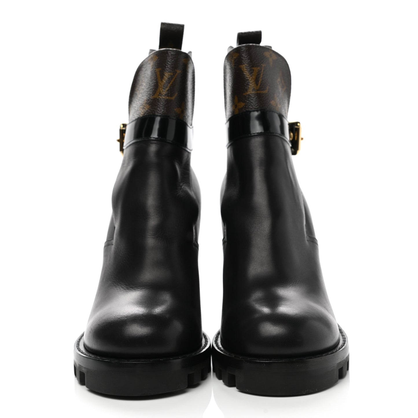Calfskin Monogram Star Trail Ankle Boots 40 Black