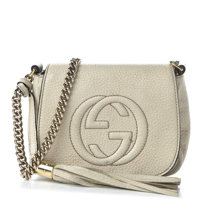 Gucci Pebbled Calfskin Small Soho Flap Crossbody Off White 1 of 11