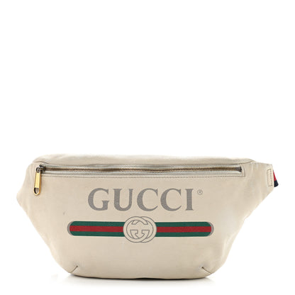 Gucci Grained Calfskin Logo Belt Bag White 1 of 14