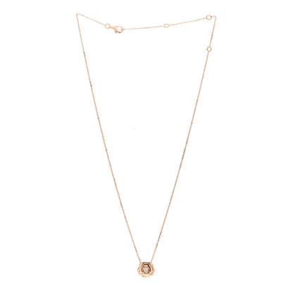 Chanel 18K Rose Gold Diamond Extrait de Camelia Pendant Necklace 2 of 4