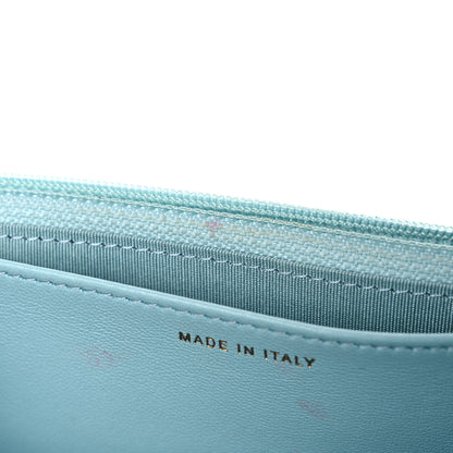 Chanel Lambskin Quilted Trendy CC Wallet On Chain WOC Light Blue 15 of 17