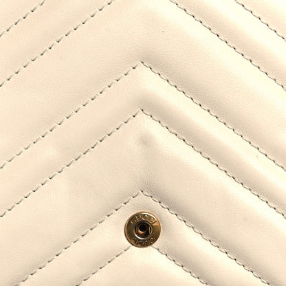 Gucci Calfskin Matelasse Mini GG Marmont Shoulder Bag With Card Holder White Black 12 of 14
