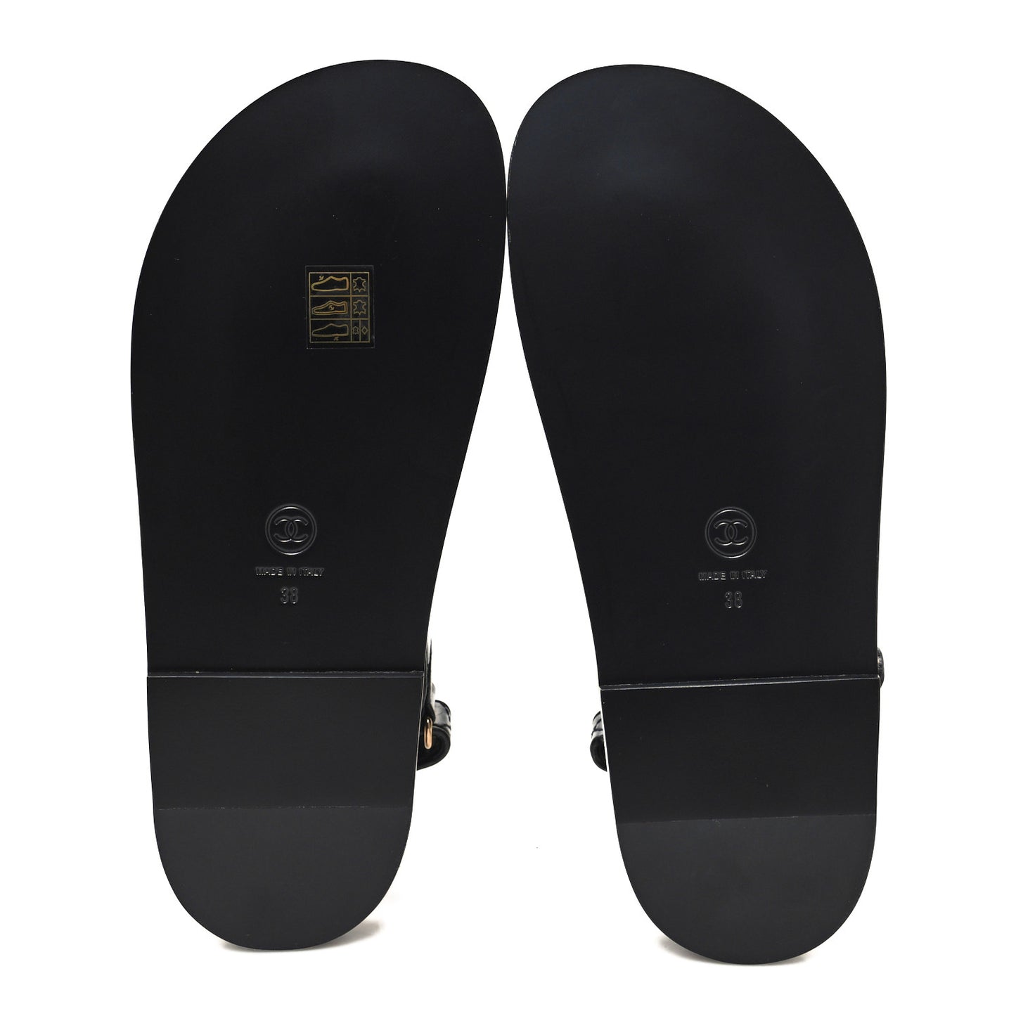 Shiny Calfskin Velcro Dad Sandals 38 Black