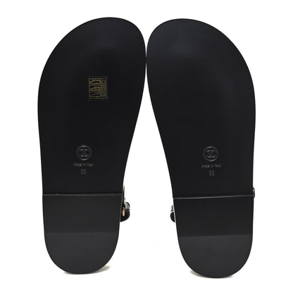 Chanel Shiny Calfskin Velcro Dad Sandals 38 Black 5 of 9