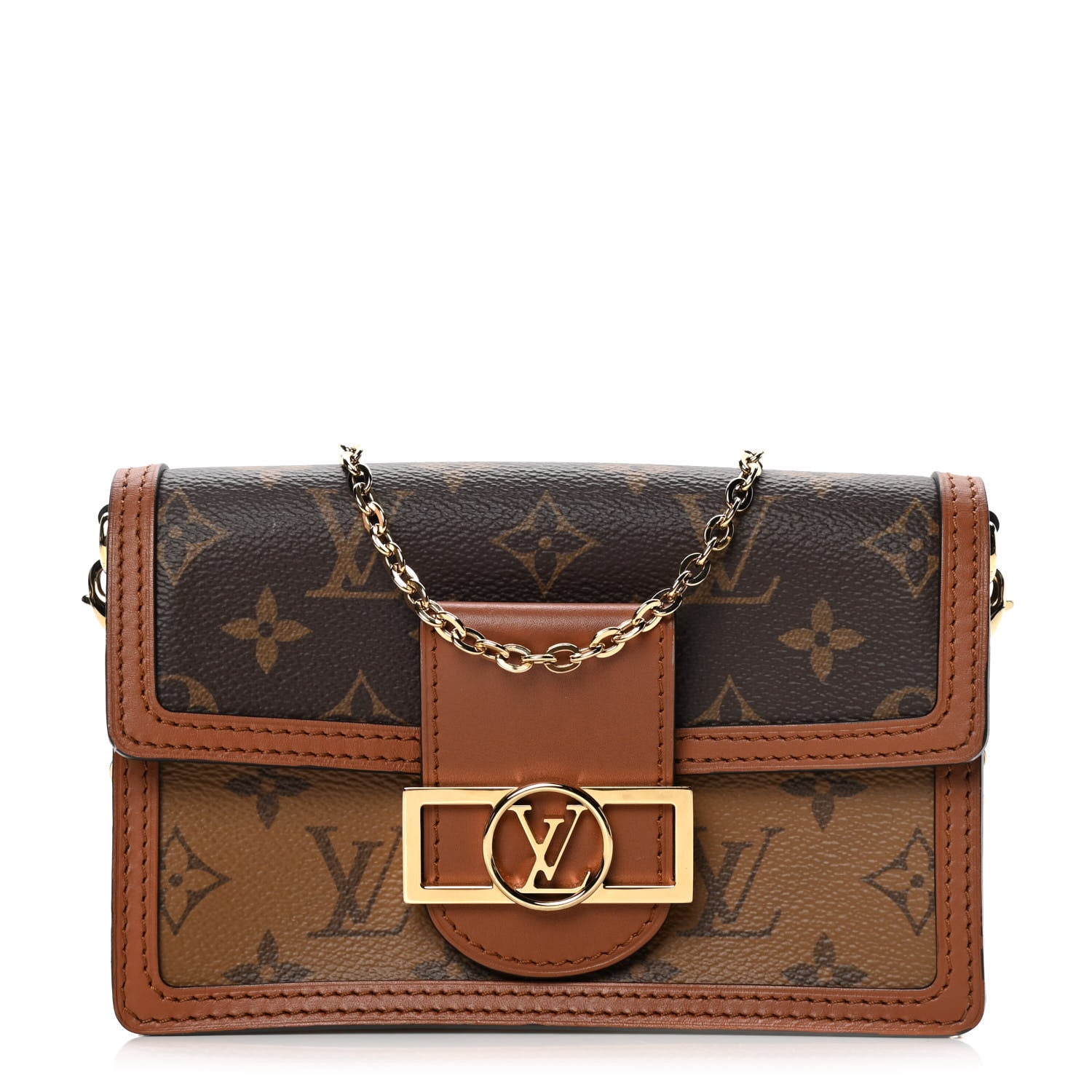 Louis Vuitton Reverse Monogram Dauphine Chain Wallet 1 of 5