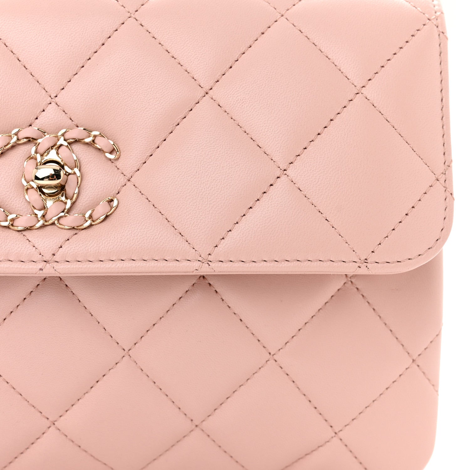 Chanel Lambskin Quilted Small Trendy Chain CC Flap Dual Handle Bag Light Pink 13 of 15