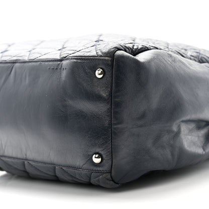 Chanel Lambskin Quilted Hidden Chain Tote Navy 10 of 13