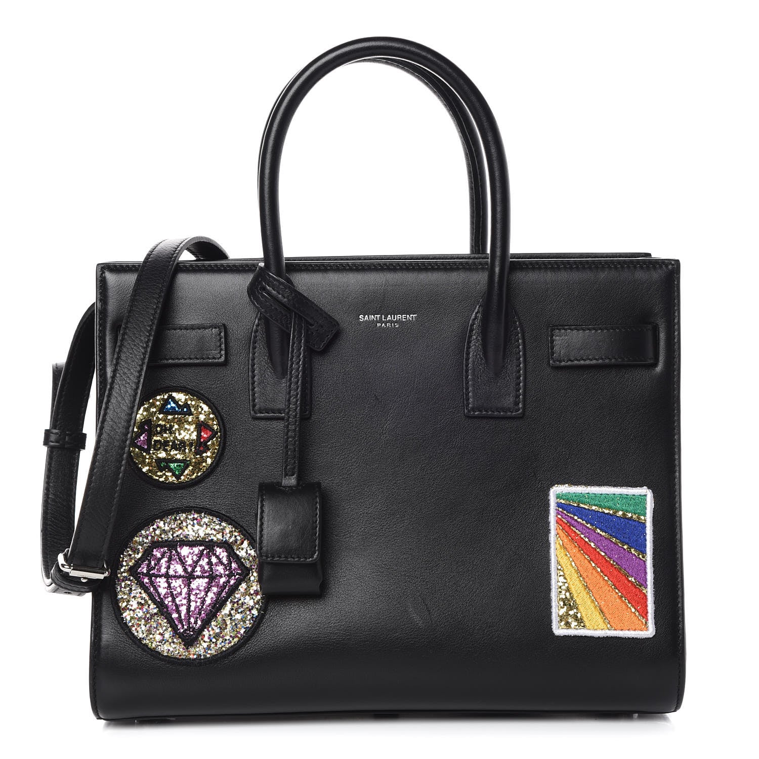 Saint Laurent Calfskin Patchwork Baby Sac De Jour Black Multi 1 of 13