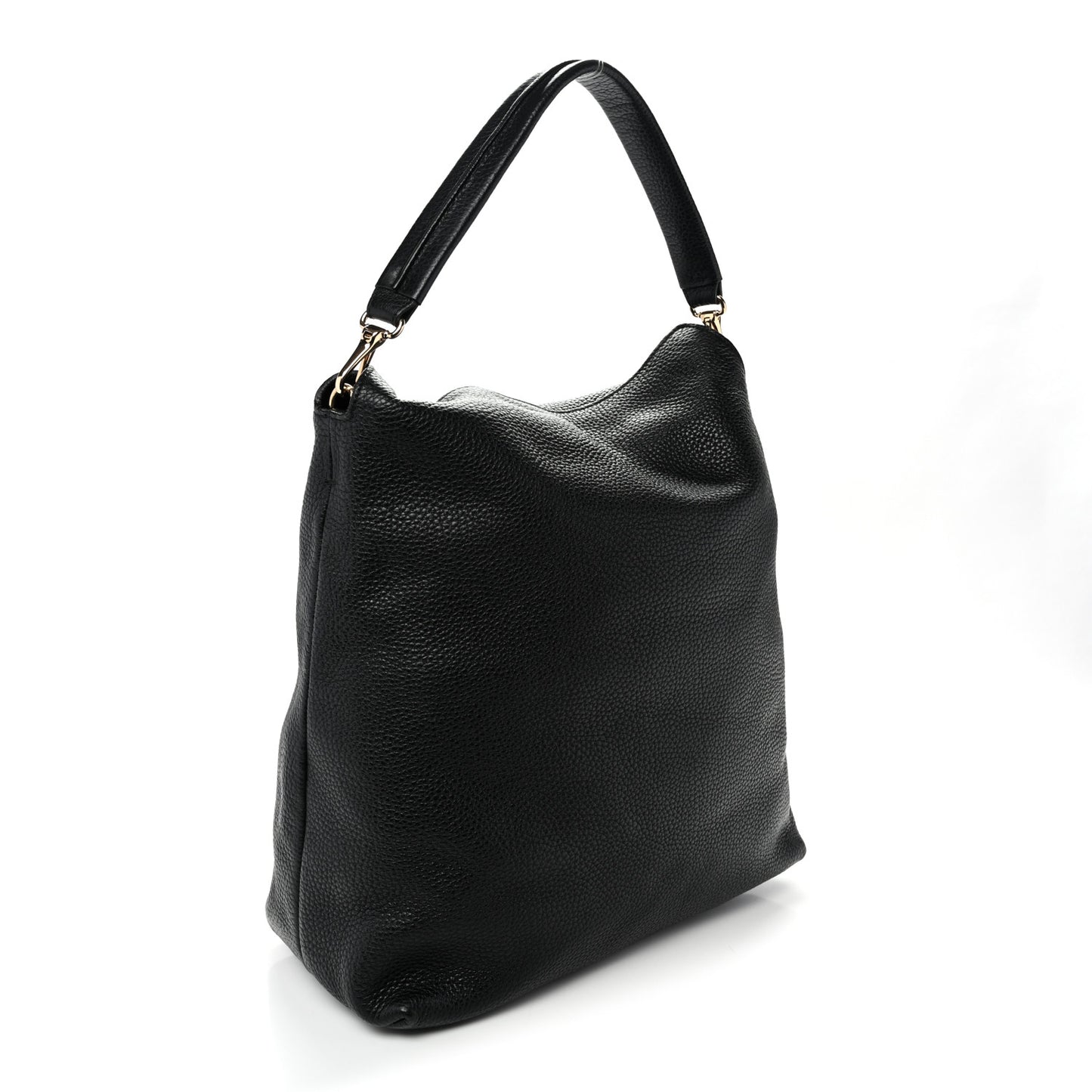 Grainy Calfskin Medium Cale Hobo Black
