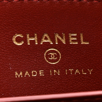 Chanel Calfskin Crocodile Embossed Crococo Zip Coin Purse Burgundy 6 of 8