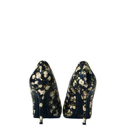 Givenchy Calfskin Floral Print Pointed Toe Pumps 40.5 Black Multicolor 6 of 11