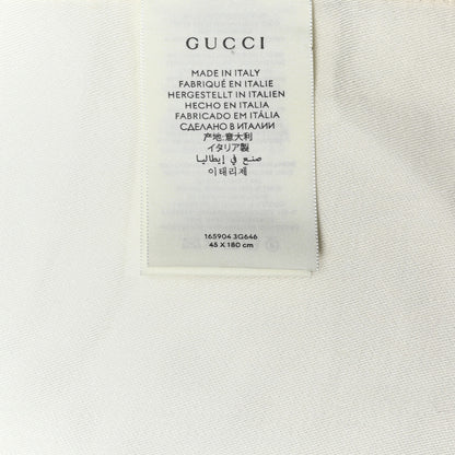 Gucci Wool Silk GG Monogram GGNat Scarf White 4 of 4
