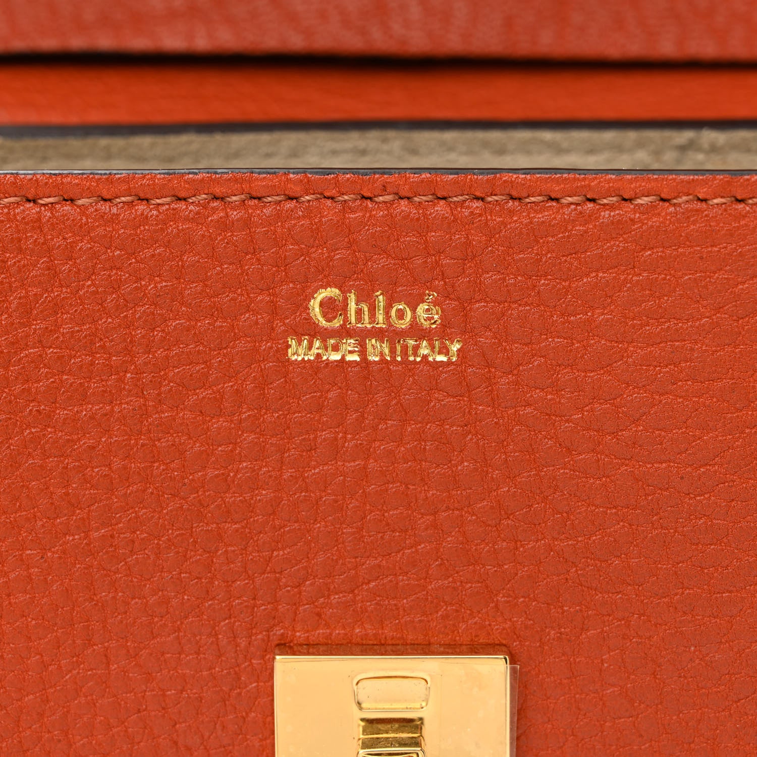 Chloe Grained Lambskin Mini Drew Shoulder Bag Foxy Orange 6 of 11