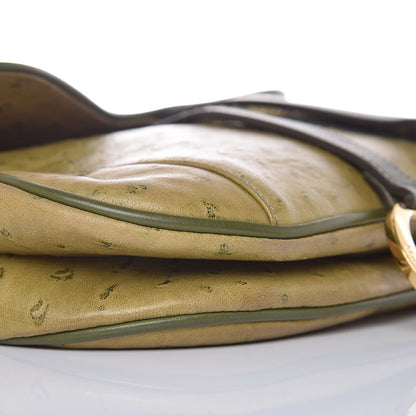Christian Dior Ostrich Double Saddle Bag Green 8 of 15
