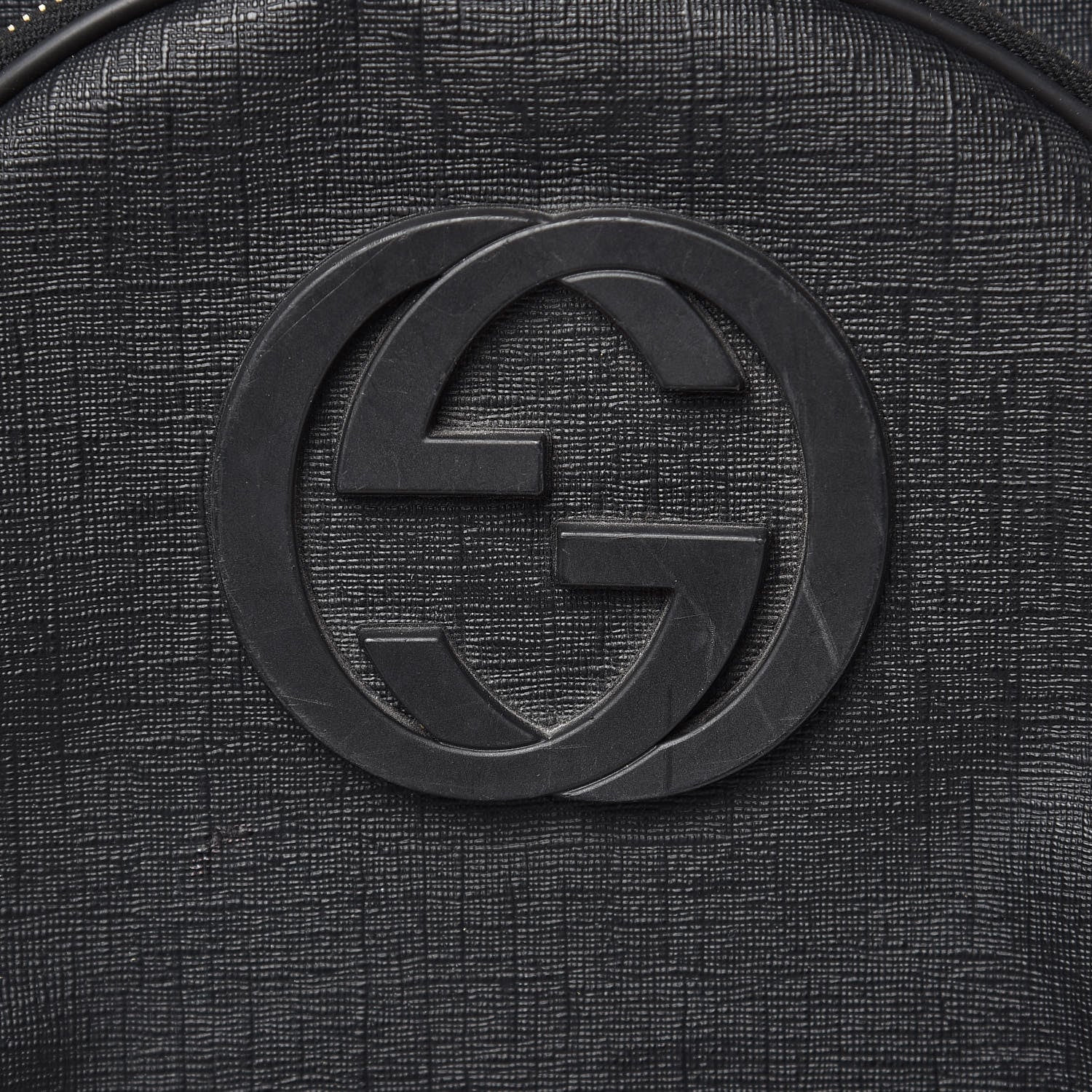 Gucci Coated Canvas Interlocking G Travel Backpack Black 11 of 12