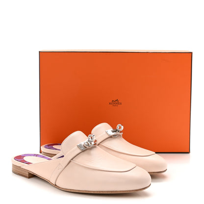 Hermes Goatskin Oz Mules 37.5 Blanc Poros 9 of 9