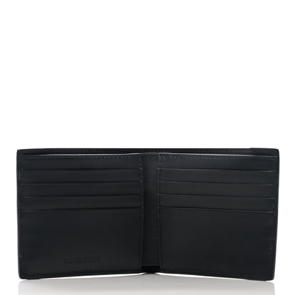 Burberry Canvas Icon Stripe Calfskin Embossed Bi-Fold Wallet Black 4 of 6