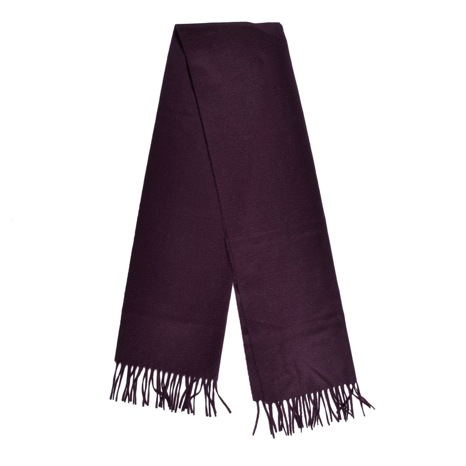 Hermes Cashmere Fringe Scarf Dark Purple 2 of 3