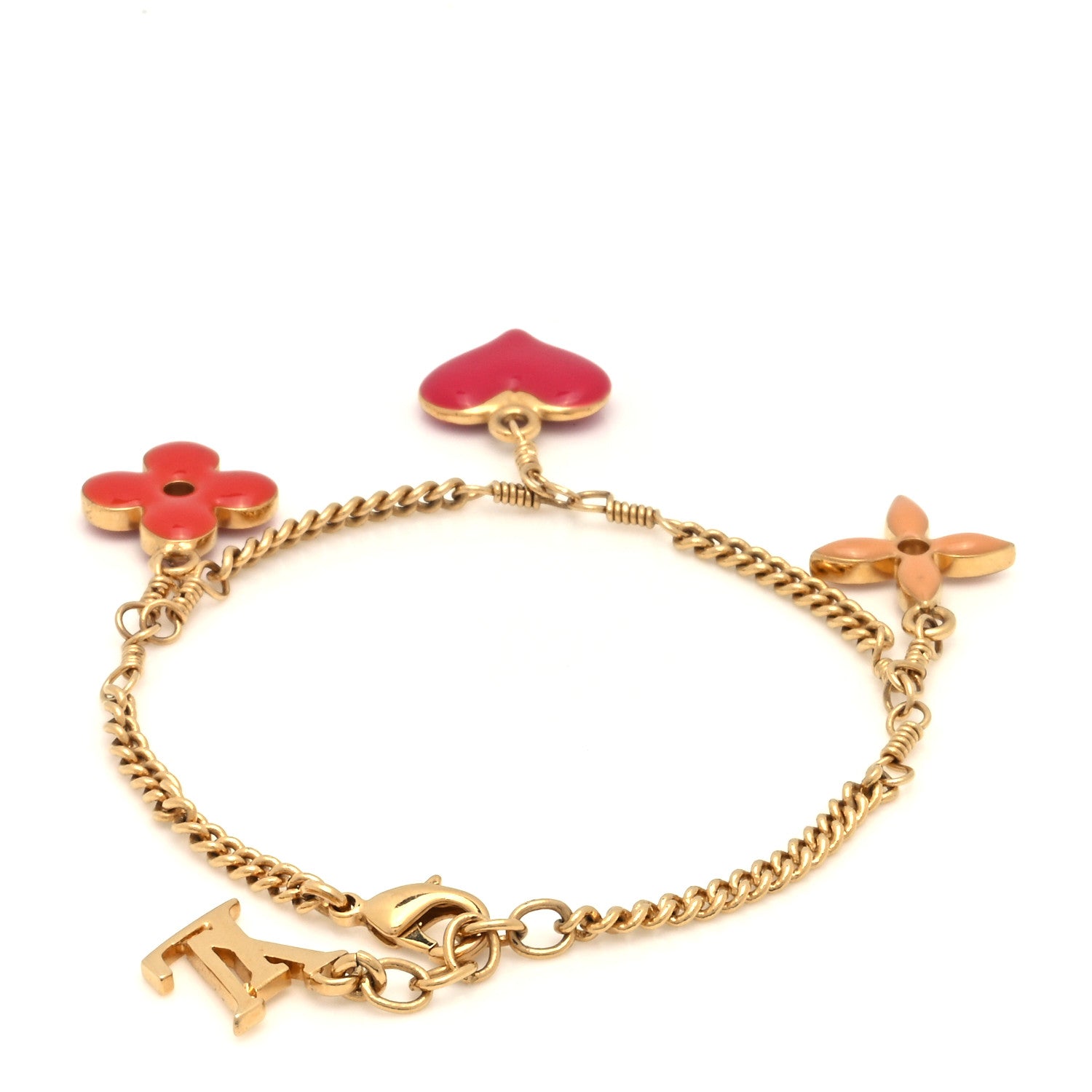 Louis Vuitton Sweet Monogram Charm Bracelet Gold Orange 3 of 4