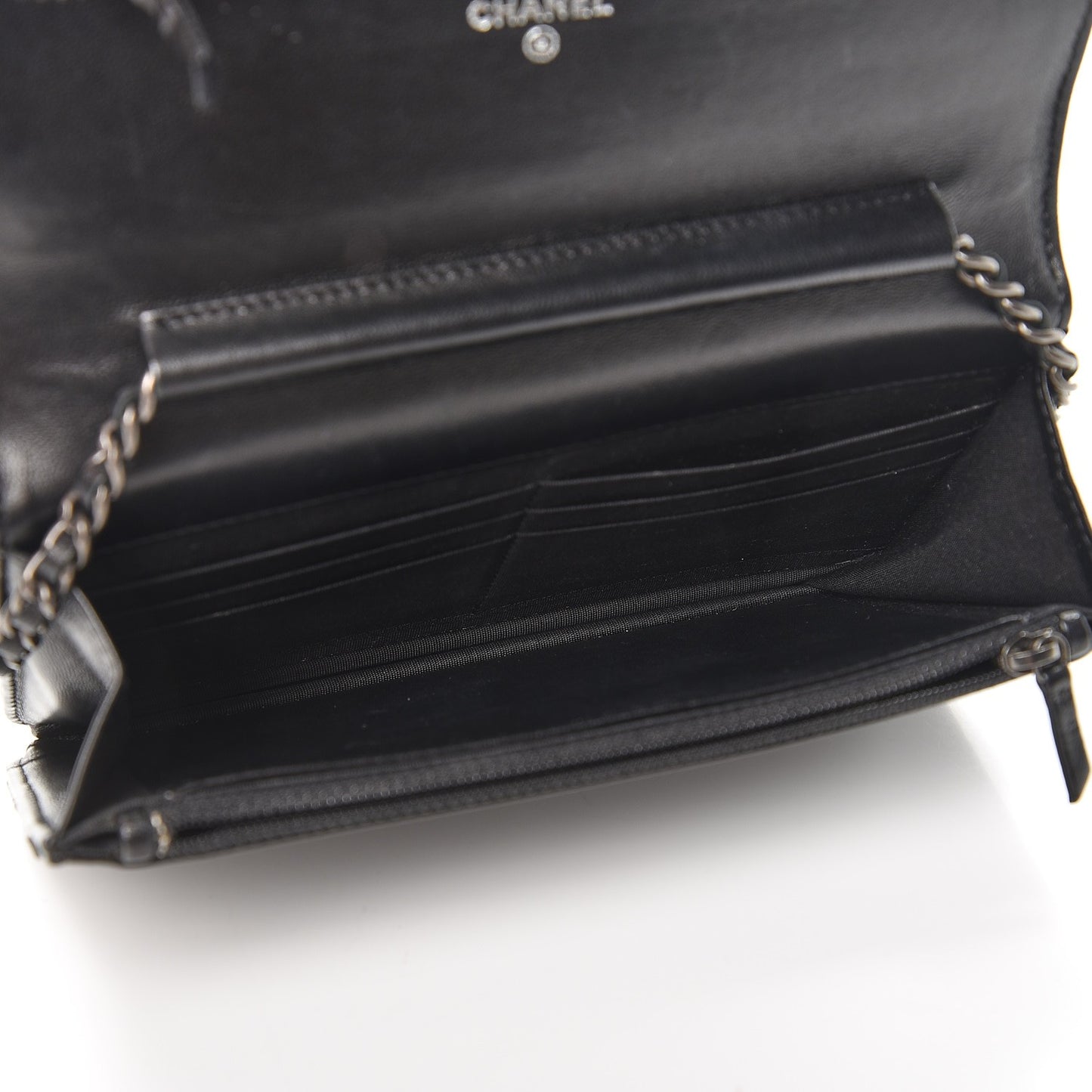 Lambskin Quilted Boy Wallet On Chain WOC Black