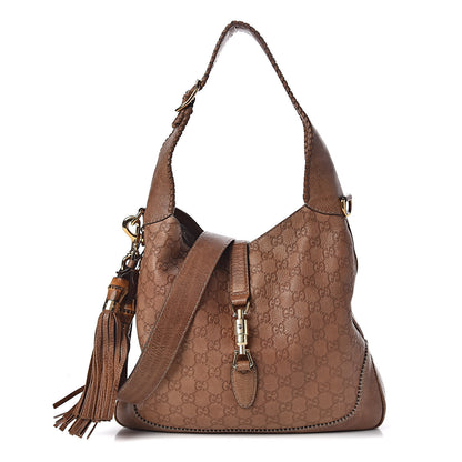 Gucci Guccissima Old Libeccio Medium New Jackie Hobo Old Naturale 1 of 11