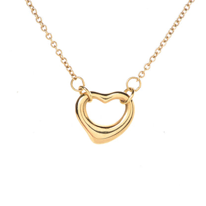 Tiffany 18K Yellow Gold Elsa Peretti 3 Open Heart Station Necklace 4 of 8