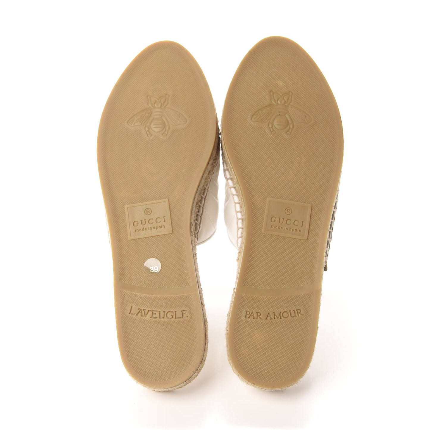 Nappa Matelasse GG Marmont Espadrille Slippers 39 Great White