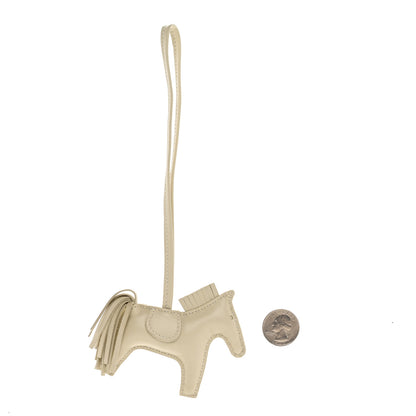 Hermes Milo Lambskin Grigri Rodeo Horse Bag Charm PM Craie 2 of 5