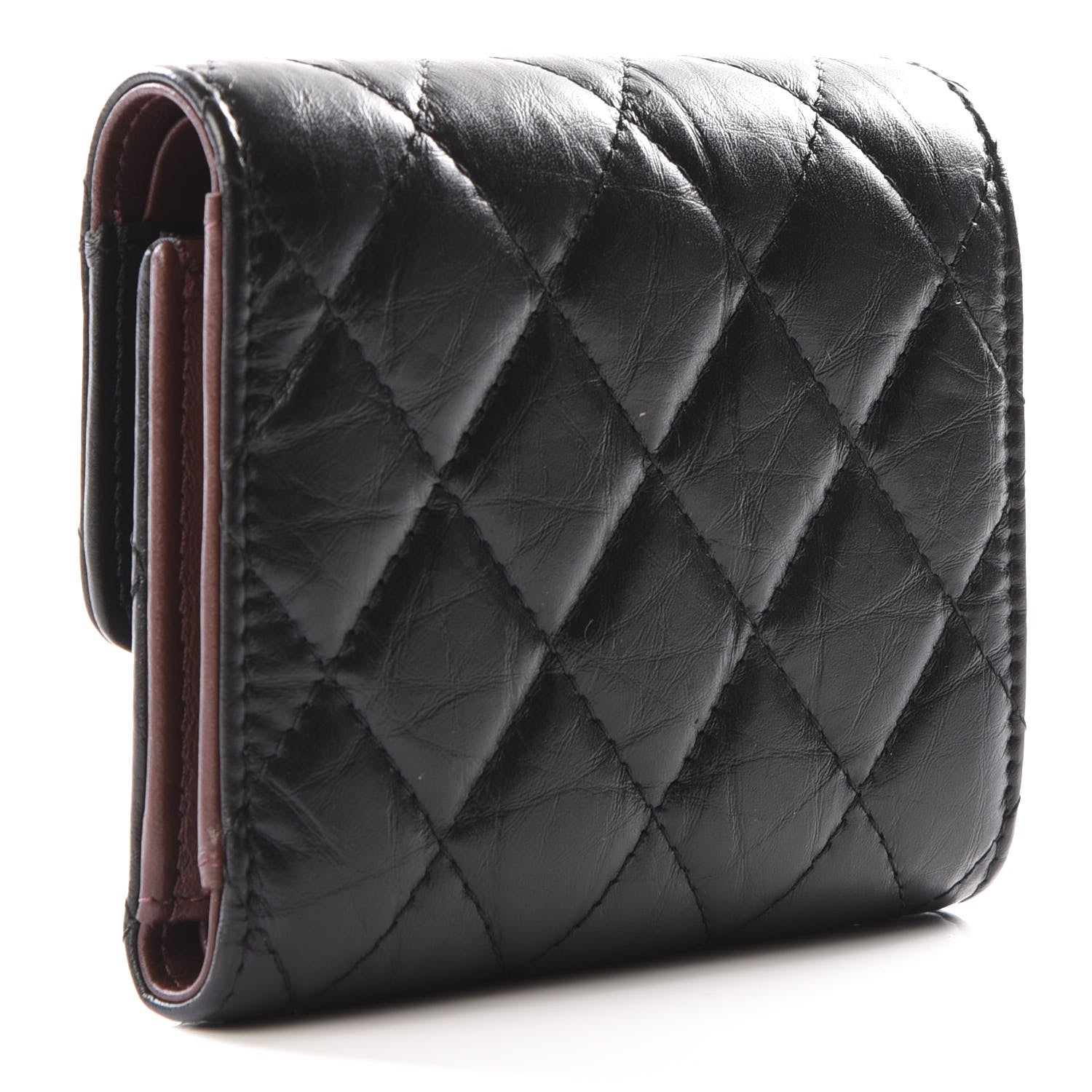 Chanel Aged Calfskin Quilted Reissue Compact Wallet Black 2 of 10