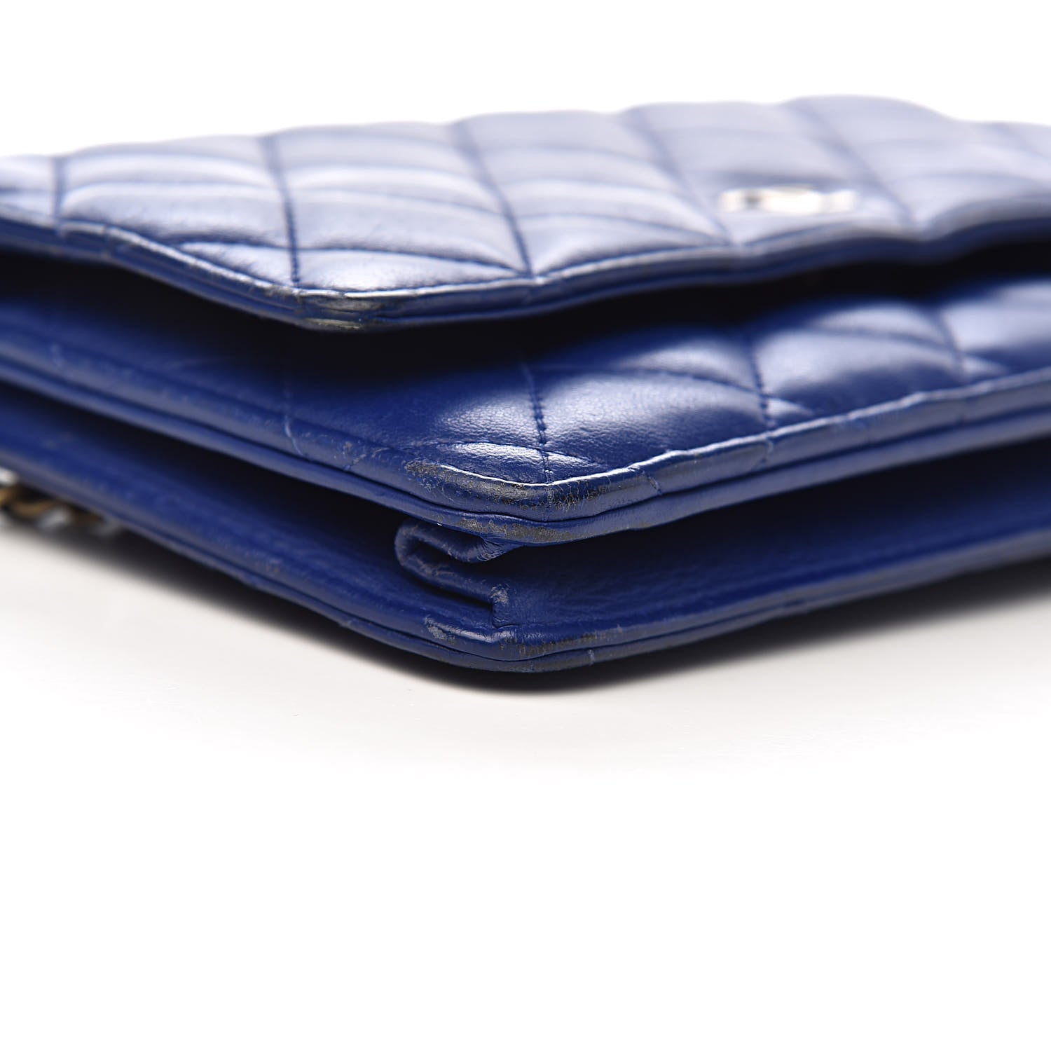 Chanel Lambskin Quilted Wallet On Chain WOC Dark Blue 13 of 18