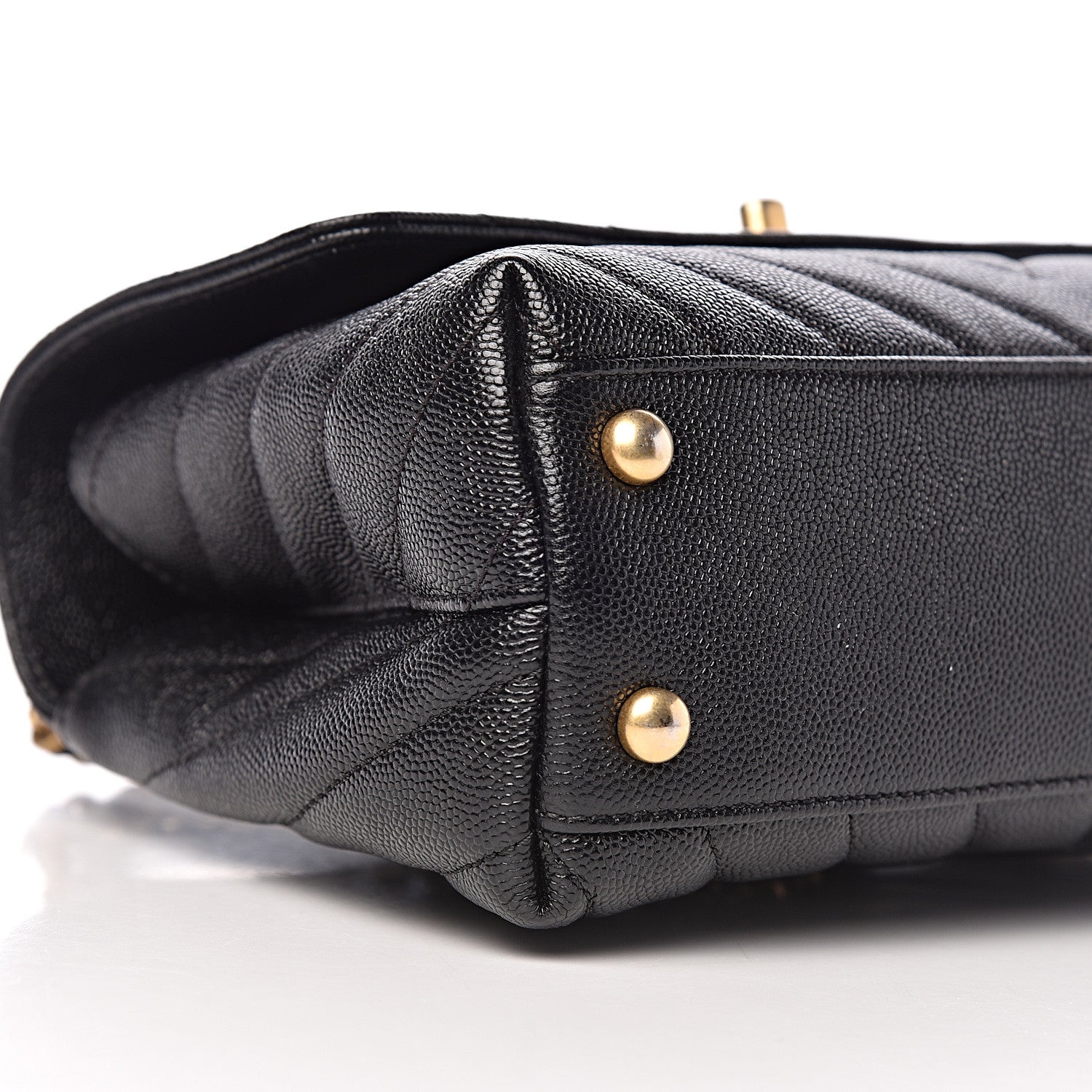 Chanel Caviar Chevron Quilted Mini Coco Handle Flap Black 9 of 10
