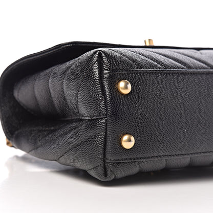 Chanel Caviar Chevron Quilted Mini Coco Handle Flap Black 9 of 10