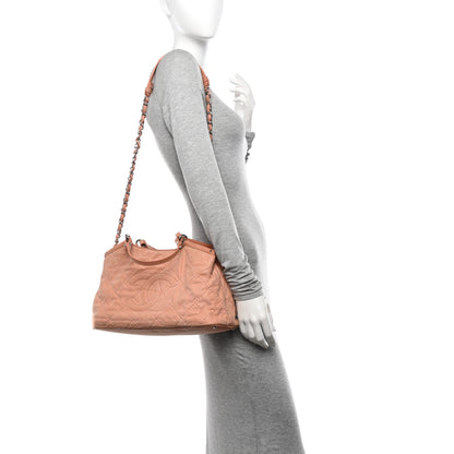 Chanel Iridescent Calfskin Quilted Small Sea Hit Tote Light Pink 2 of 16