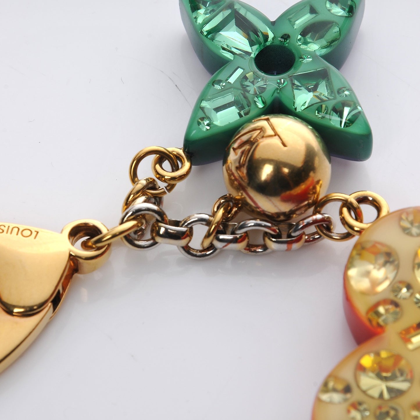 Resin Strass Glam Flower Bag Charm Multicolor