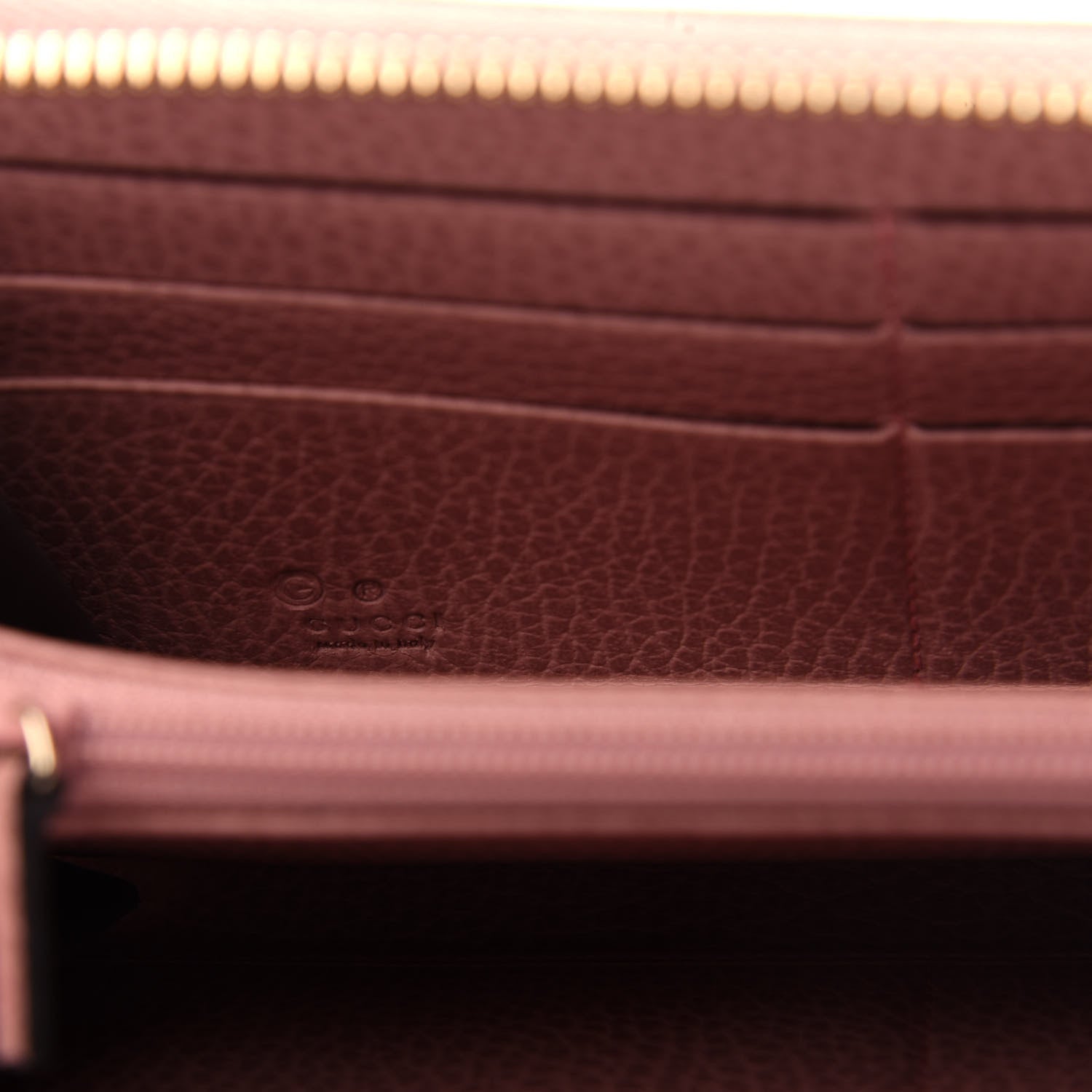 Gucci Monogram Dollar Calfskin Zip Around Wallet Beige Ebony Soft Pink 6 of 7