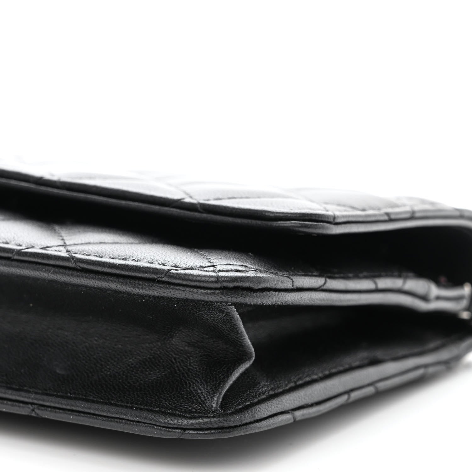 Chanel Lambskin Quilted Wallet On Chain WOC Black 11 of 12