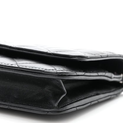 Chanel Lambskin Quilted Wallet On Chain WOC Black 11 of 12