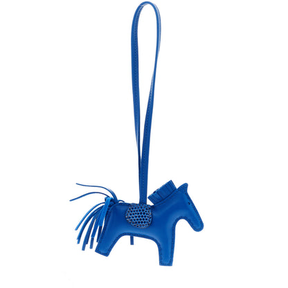 Hermes Milo Lambskin Lizard Touch Grigri Rodeo Horse Bag Charm PM Bleu France Bleu Saphir 3 of 5