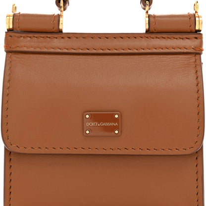 Dolce & Gabbana Calfskin Micro 58 Miss Sicily Satchel Brown 8 of 10